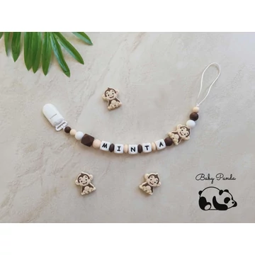 Majmos névre szóló cumilánc – Baby Panda egyedi babaajándék