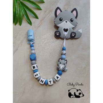 Rágcsalánc névre szóló - Róka - szürke – Baby Panda kollekció
