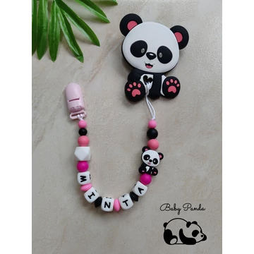 Rágcsalánc névre szóló - Panda - rózsaszín (Baby Panda kollekció)