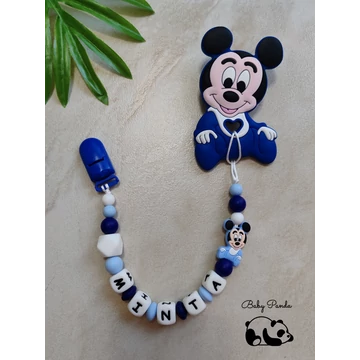 Rágcsalánc névre szóló - Mickey - sötétkék (Baby Panda kollekció)