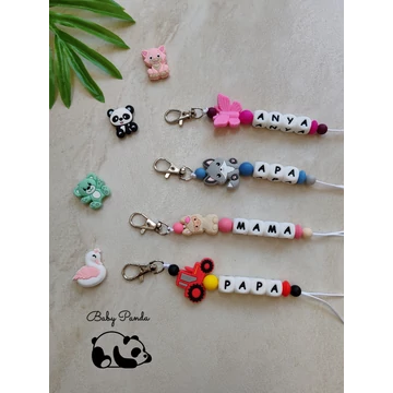 Egyedi kulcstartó névvel - Figurás minta  ( BabyPanda kollekció )