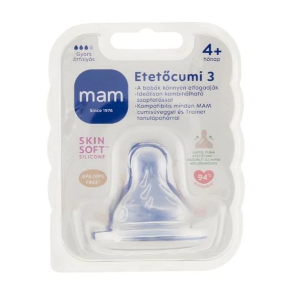MAM etetőcumi 3 - 4 hónap+ (gyors átfolyású)