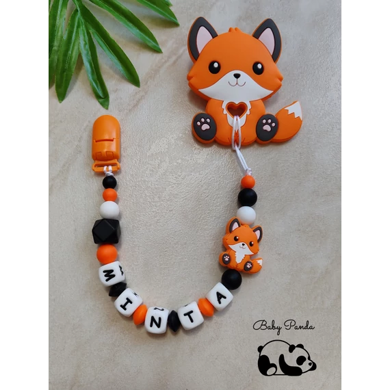 Rágcsalánc névre szóló - Róka - narancssárga – Baby Panda kollekció
