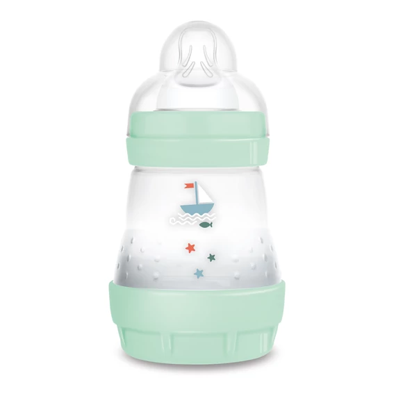 mam easy start cumisüveg 160ml mentazöld fiús dizájnban, elölnézetből