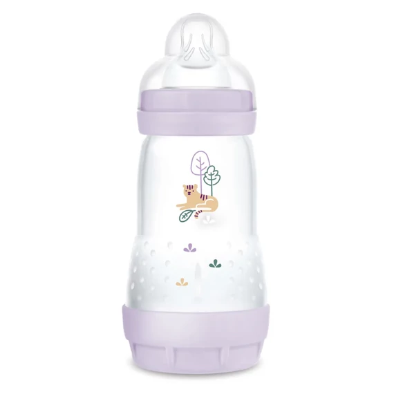 mam easy start cumisüveg 260ml lányos színvilágban, elölnézetből