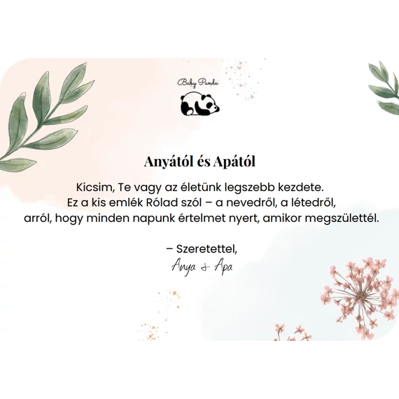 Kísérőkártya Szülőktől – A Te Érkezésedre – érzelmes babaüzenet