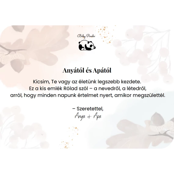 Ajándékkártya – Szívből jövő üzenet a babának