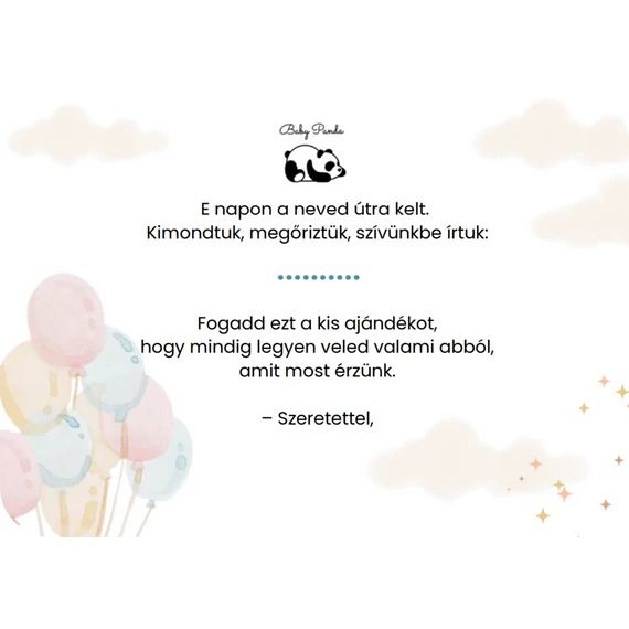Ajándékkártya – Szívből jövő üzenet a babának
