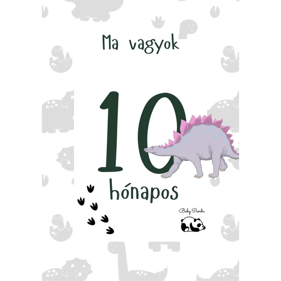  Egyedi Hónapkártya csomag -  Dínós (Baby Panda kollekció)