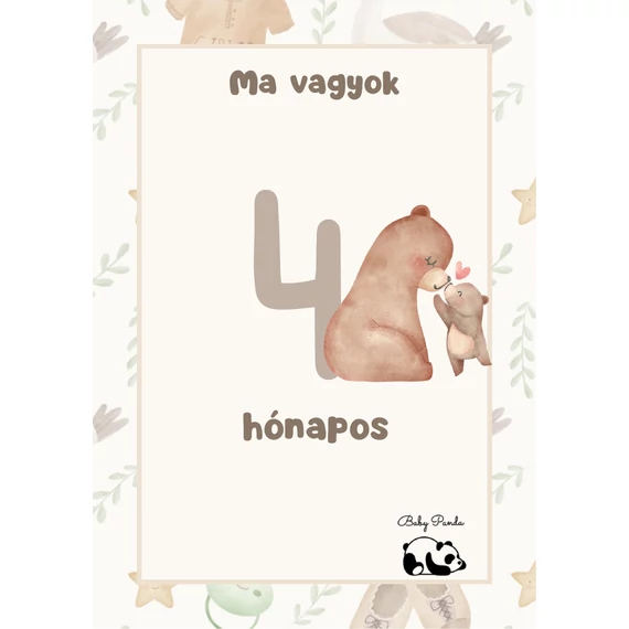 Egyedi Hónapkártya csomag - Macis (Baby Panda kollekció )