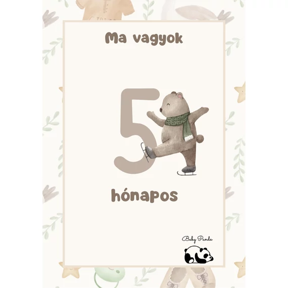 Egyedi Hónapkártya csomag - Macis (Baby Panda kollekció )