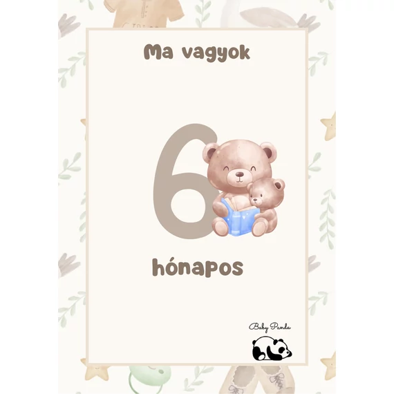 Egyedi Hónapkártya csomag - Macis (Baby Panda kollekció )