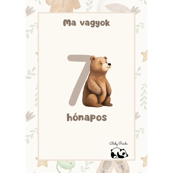 Egyedi Hónapkártya csomag - Macis (Baby Panda kollekció )