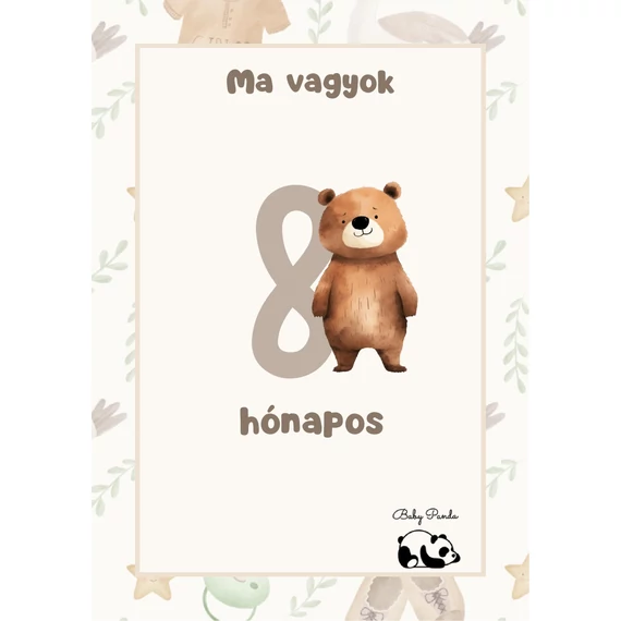Egyedi Hónapkártya csomag - Macis (Baby Panda kollekció )