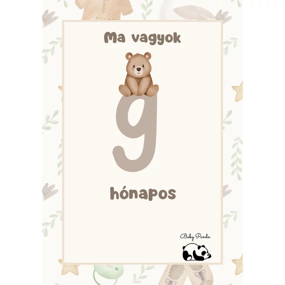 Egyedi Hónapkártya csomag - Macis (Baby Panda kollekció )