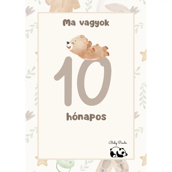 Egyedi Hónapkártya csomag - Macis (Baby Panda kollekció )