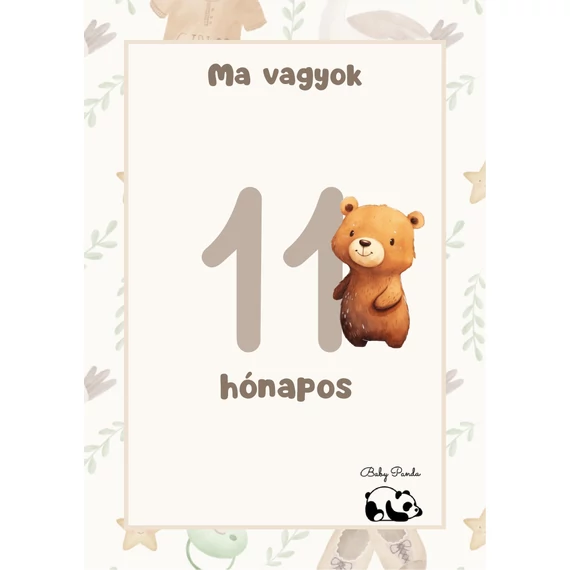 Egyedi Hónapkártya csomag - Macis (Baby Panda kollekció )