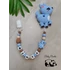 Névre szóló rágcsalánc - Őzikés - kék (Baby Panda kollekció)