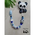 Kék panda rágcsalánc kisfiúknak – névre szóló babaajándék a Baby Panda kollekcióból